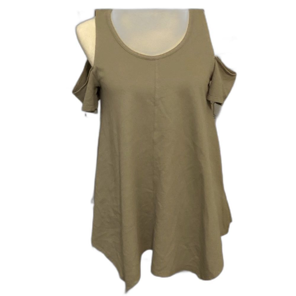 Heather Shirt Top Women’s Size Small Color Pale Green Off the Shoulder